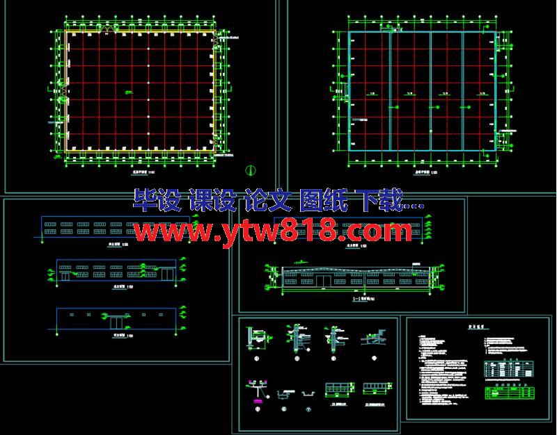 某单层钢结构厂房建施图 CAD