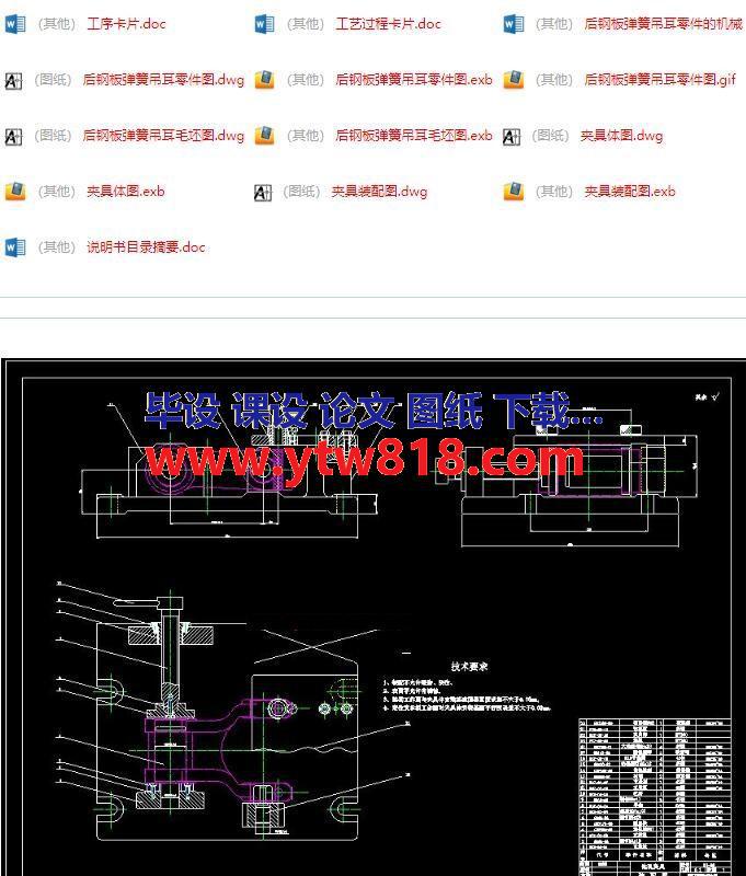 后钢板弹簧吊耳零件的机械加工工艺规程及钻扩铰Φ10孔工艺装备设计