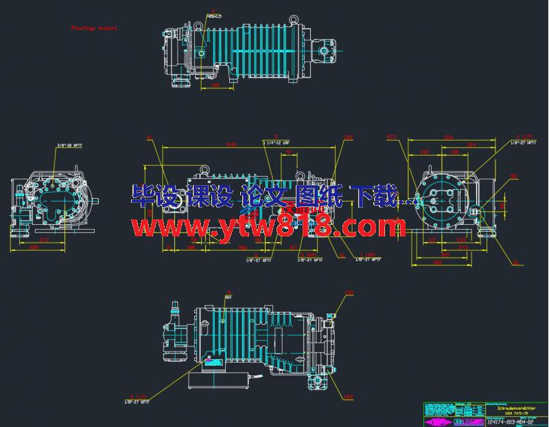 半封闭螺杆压缩机的CAD图纸