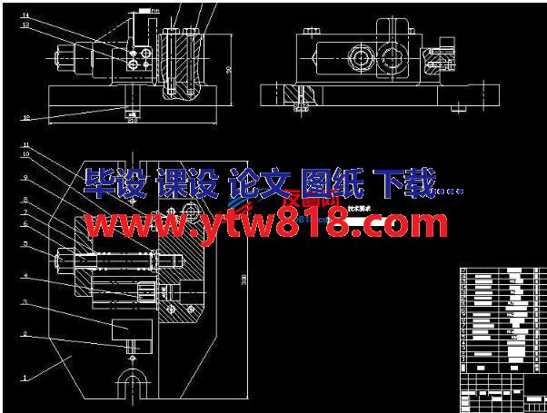 CA6140车床拔叉铣槽夹具装配图(CAD)