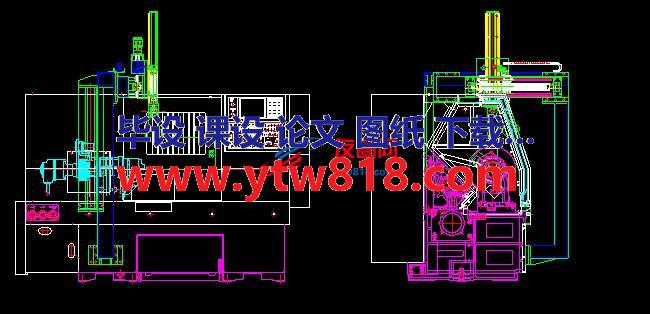 CNC车床上下料机械手CAD图纸