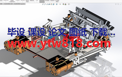 2台1缸尾轮桨式蒸汽机3D数模图纸 Solidworks设计