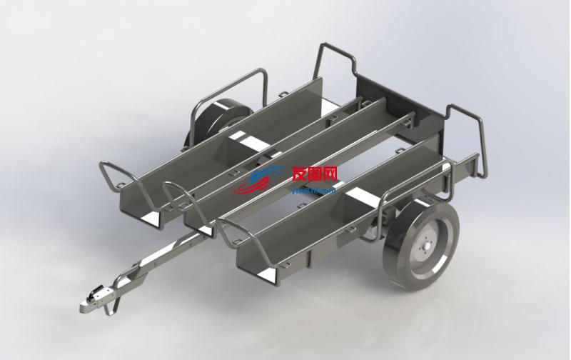 摩托车拖车模型3D图纸 IGS格式