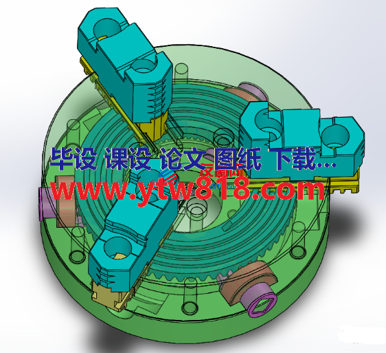 3 JAW CHUCK 3爪卡盘夹具总成结构3D图纸 Solidworks设计