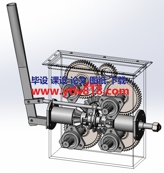 Chaff Cutter Gear切割器齿轮箱内部结构3D图纸 Solidworks设计