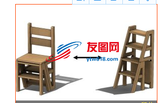 折叠型梯子椅模型