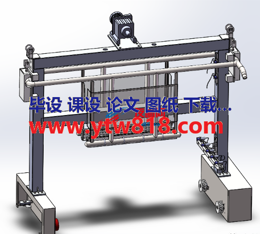 压滤机配套滤板清洗机3D数模图纸 Solidworks设计