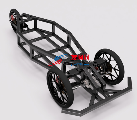 三轮车底盘结构3D图纸 iges格式
