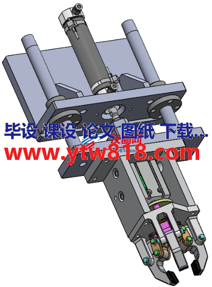 圆筒状夹爪夹具机构3D数模图纸 Solidworks设计