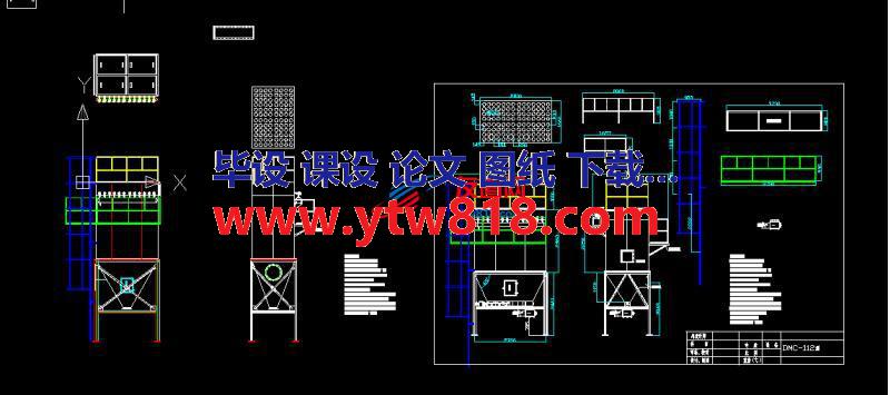 DMC-112型单机脉冲除尘器CAD图纸