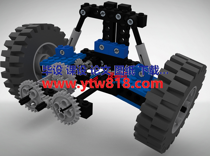 Tatra Lego拼装玩具牵引车结构3D图纸 Solidworks设计