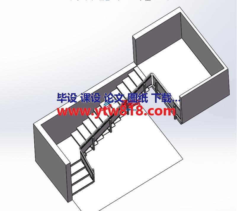 嵌入式安装的楼梯设计模型