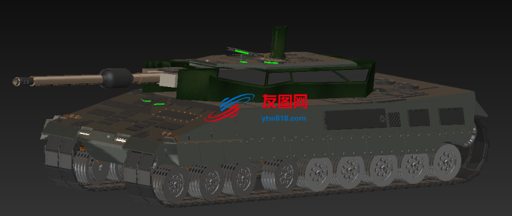 德国豹2A 陆地之王 坦克模型3D图纸 STEP x_t格式