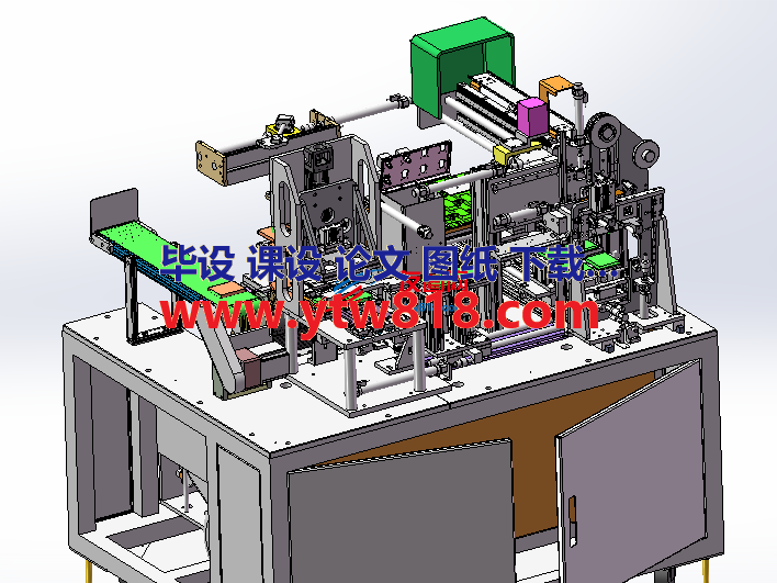 方形锂离子电池贴胶入壳机solidworks设计