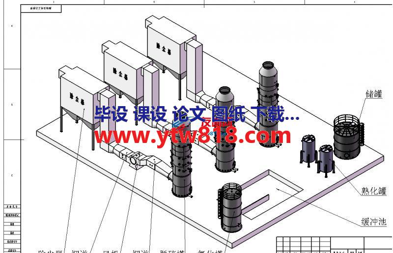 脱硫系统工艺三维全套图