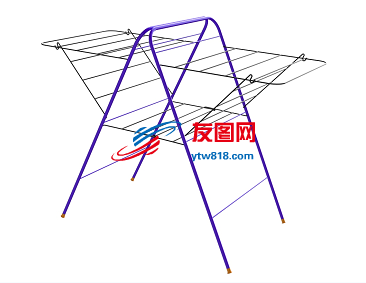 干布架晾衣架结构3D图纸 STP IGS格式