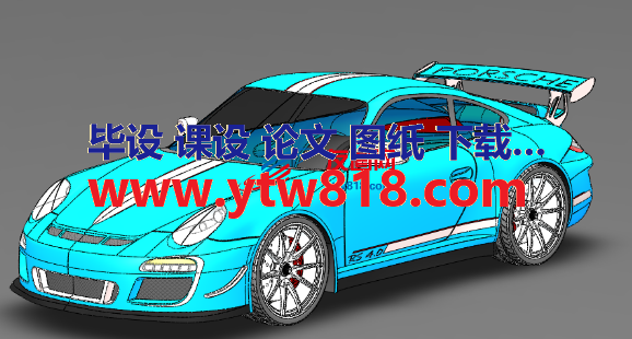 Porsche 911 GT3 RS保时捷跑车外壳3D数模图纸 Solidworks设计 附STEP