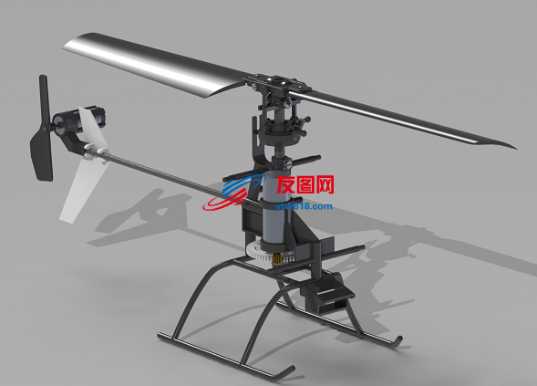 简易RC遥控飞机模型框架3D图纸 Solidworks设计