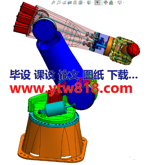 robot axis arm机械臂模型3D图纸 Solidworks设计