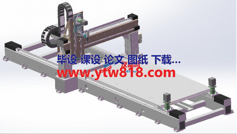 龙门式三维激光切割机3D图纸 SOLIDWORKS设计 附X_T格式