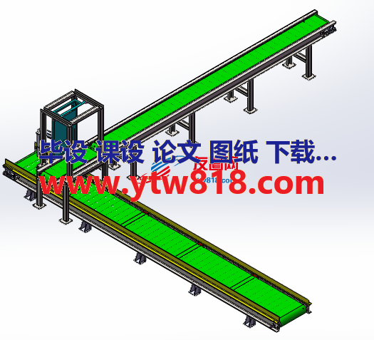 生产流水线总装图3D数模图纸 Solidworks设计