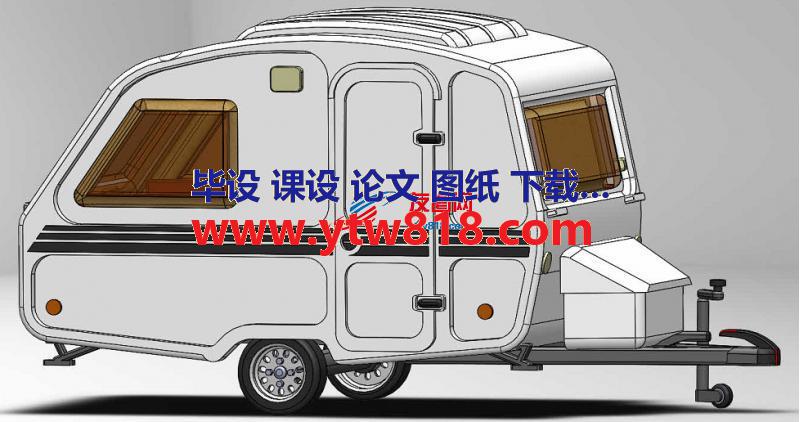 caravan旅行拖车宿营拖车模型3D图纸 STEP IGS格式