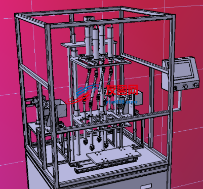 四轴自动锁螺丝机3D数模图纸 STEP格式