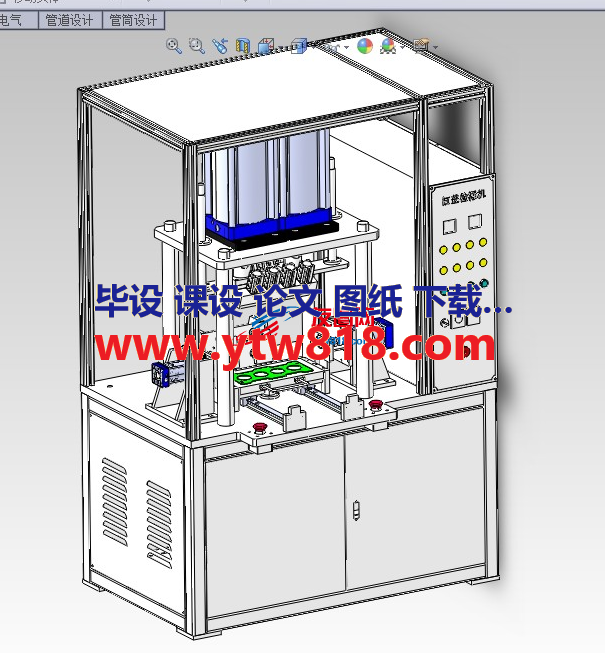 某非标检测设备缸盖检漏机3D图纸 Solidworks设计 附STEP