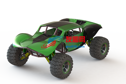 Off road 4x4越野模型车3D图纸 Solidworks设计