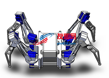四足爬行机器人模型3D图纸 Solidworks设计