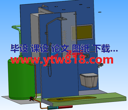 卫生间浴室一角模型3D图纸 Solidworks设计