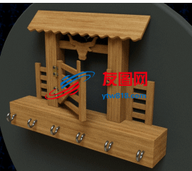 农场门钥匙架模型3D图  多种格式