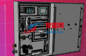 工业控制柜3D数模图纸 STP格式