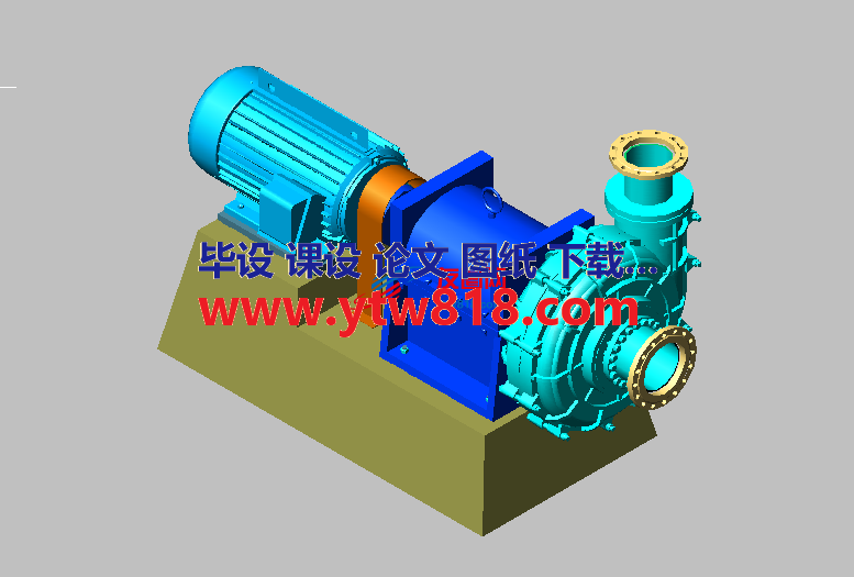 卧式泵三维模型图