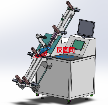 自动检测装管机下料测试机3D数模图纸 Solidworks设计