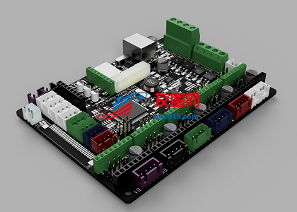 主板一体板控制板3D图纸 STEP格式