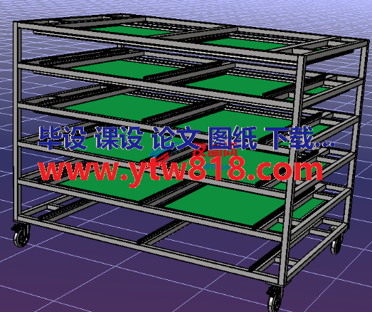 RACK移动式多层物料架3D数模图纸 STP格式