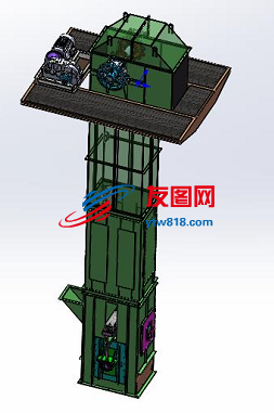 斗式提升机3D数模图纸 Solidworks设计