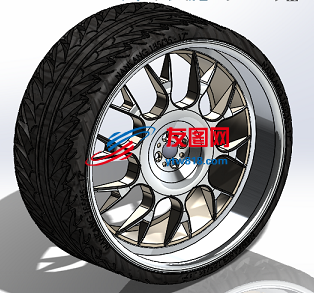 轮毂轮胎3D图纸 Solidworks设计
