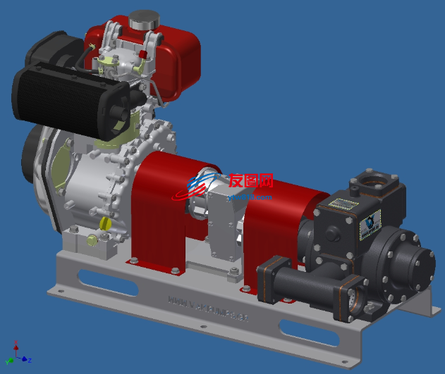 VP20 F R P511发动机模型3D图纸 STP格式