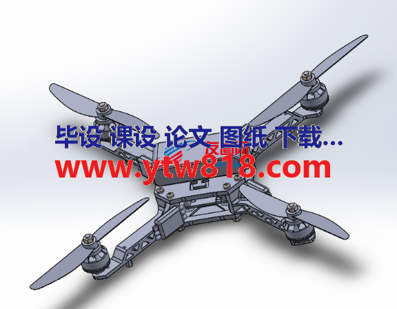 四轴无人机简易模型3D图纸 Solidworks设计