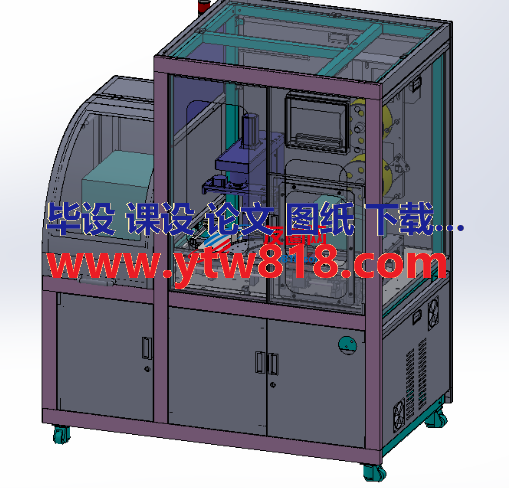 半导体晶圆自动贴标机3D图纸 Solidworks设计