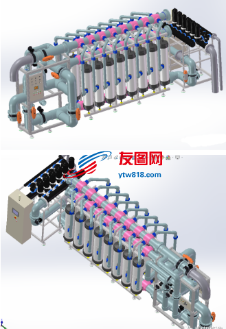 UF超滤系统、超滤设备3D图纸 Solidworks设计