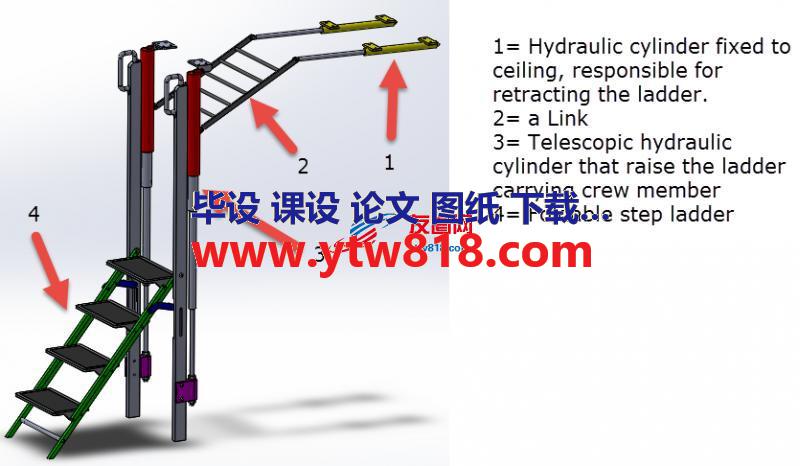 折叠式阶梯3D数模图纸 STEP格式