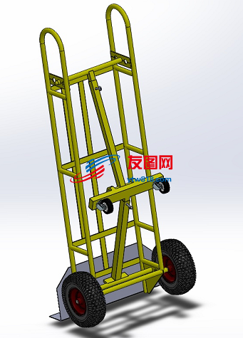 带辅助轮的手推车3D图纸 STEP格式