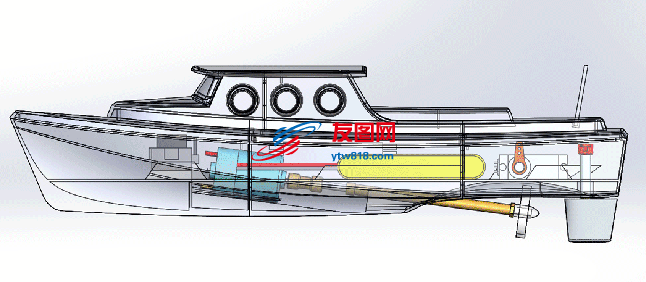 RC遥控船模3D数模图纸 Solidworks设计 附STEP
