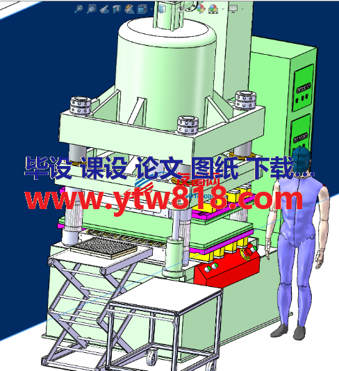 800T重型压制橡胶机3D数模图纸 Solidworks设计 附STEP