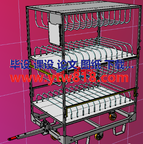 侧板推车物料车3D图纸 STEP格式