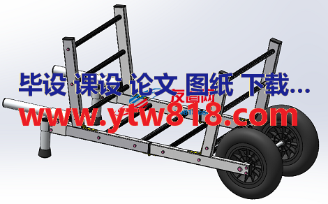 折叠式载货手推车3D图纸 Solidworks设计 附STEP