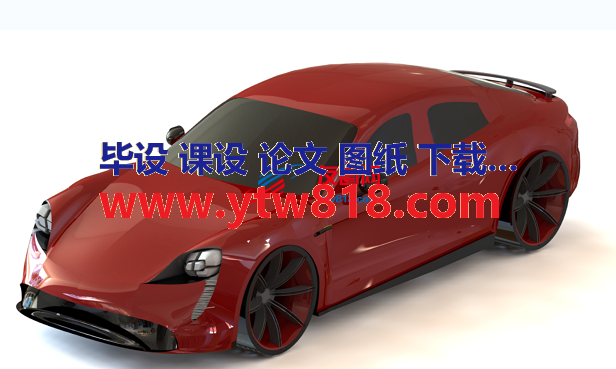 保时捷Taycan纯电动跑车简易外形3D图纸 Solidworks设计